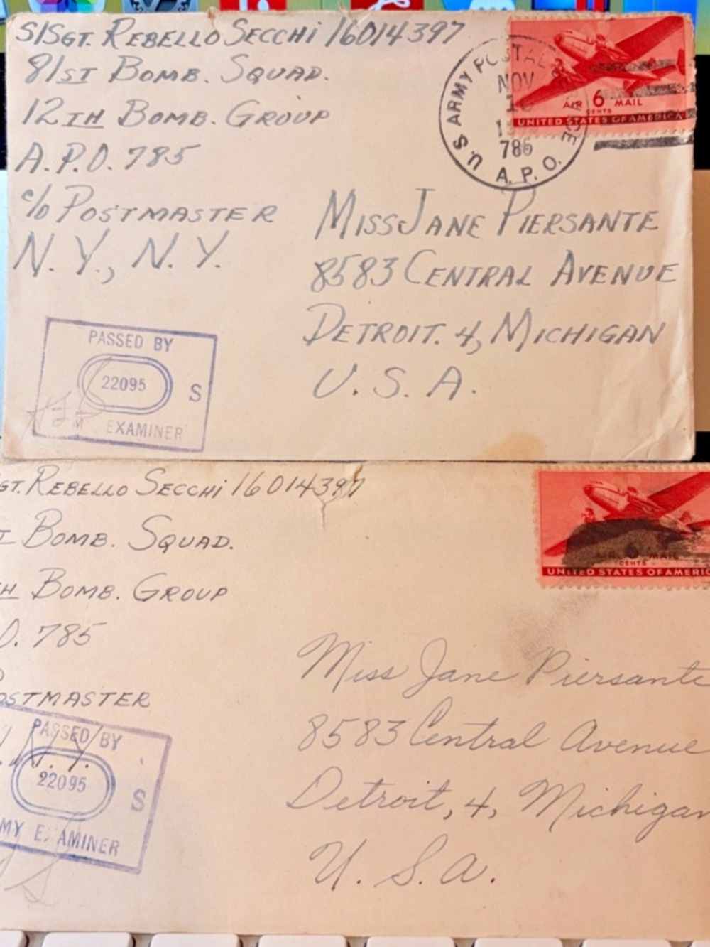 WWII Bomb Squard 1945 Mail US Army 12th bomb group Unit #206577765013